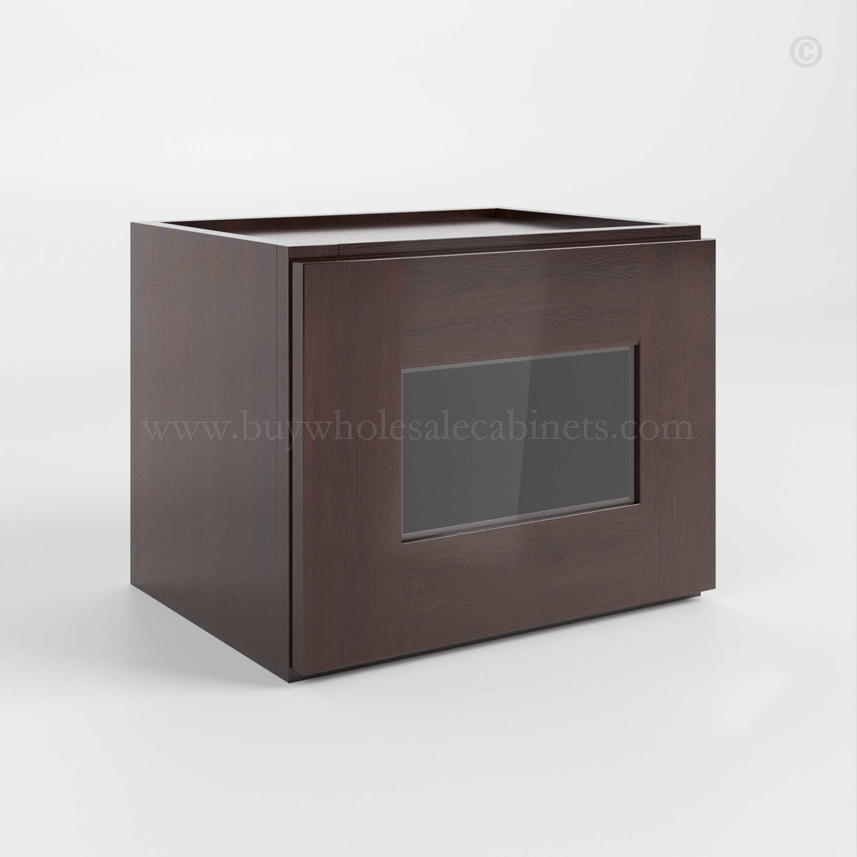 Shaker Espresso 12″ H Single Door Wall Cabinet with Glass Door