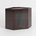 Shaker Espresso 12 x 24 Diagonal Corner Wall Cabinet with Glass Door