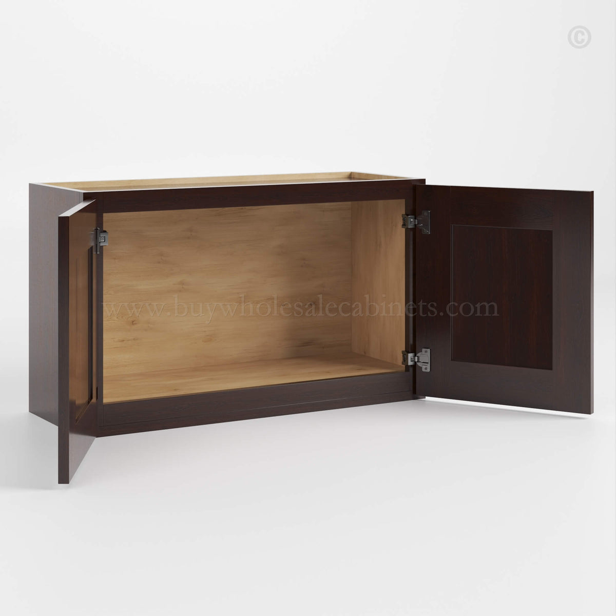 Shaker Espresso 15″ H Double Door Wall Cabinet