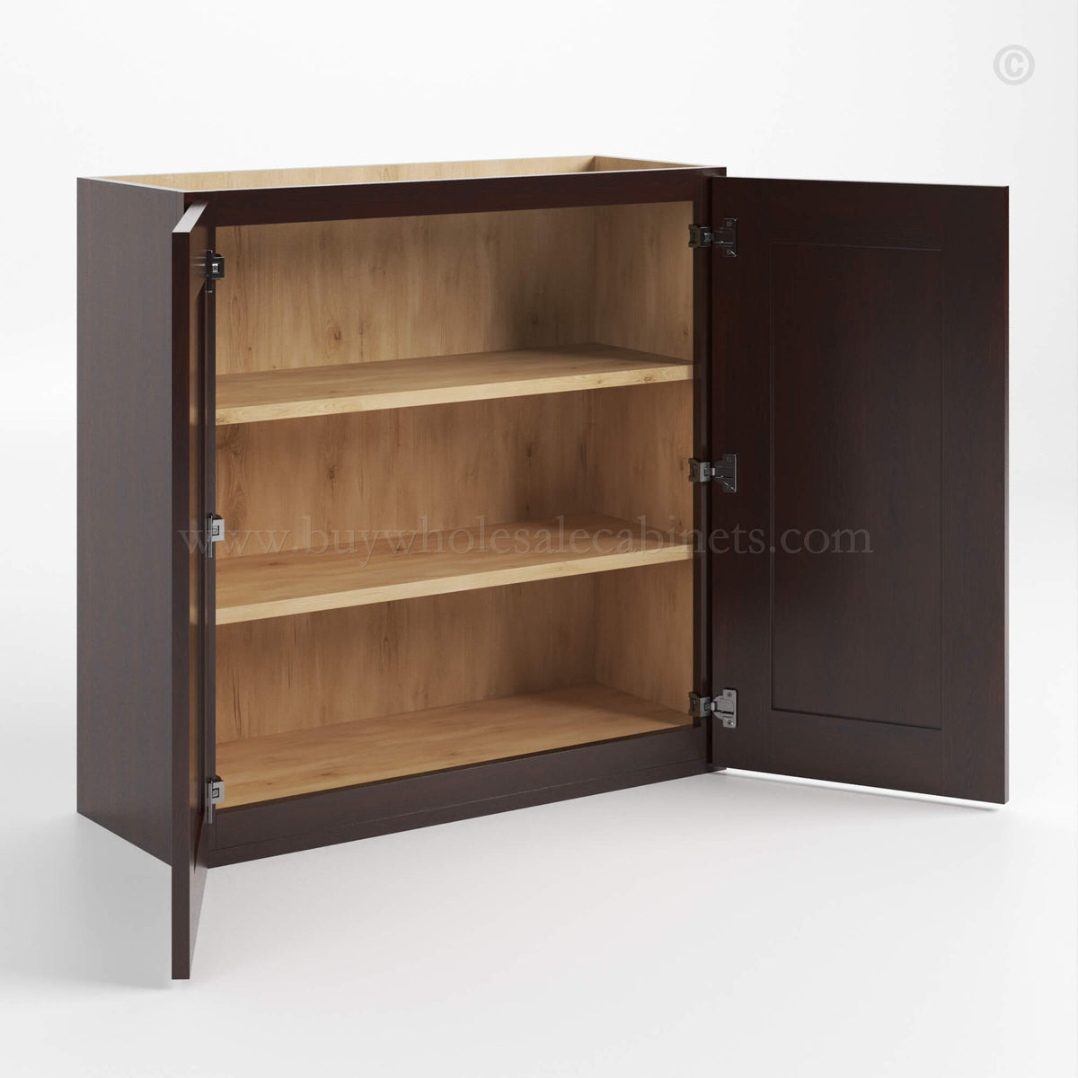 Shaker Espresso 30″ H Double Door Wall Cabinet