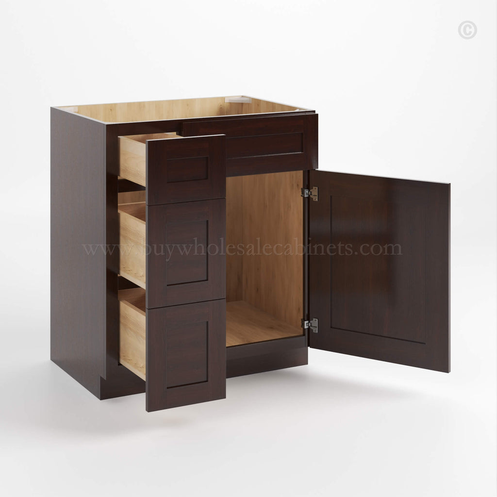 Shaker Espresso 30″ W Vanity Combo with Drawers