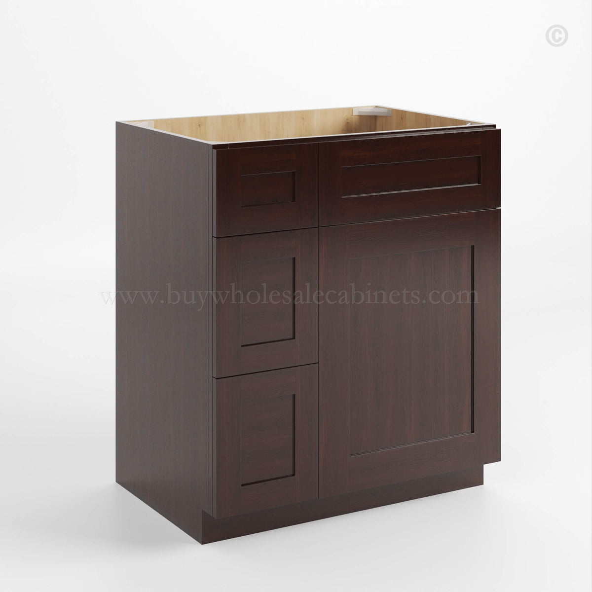 Shaker Espresso 30″ W Vanity Combo with Drawers