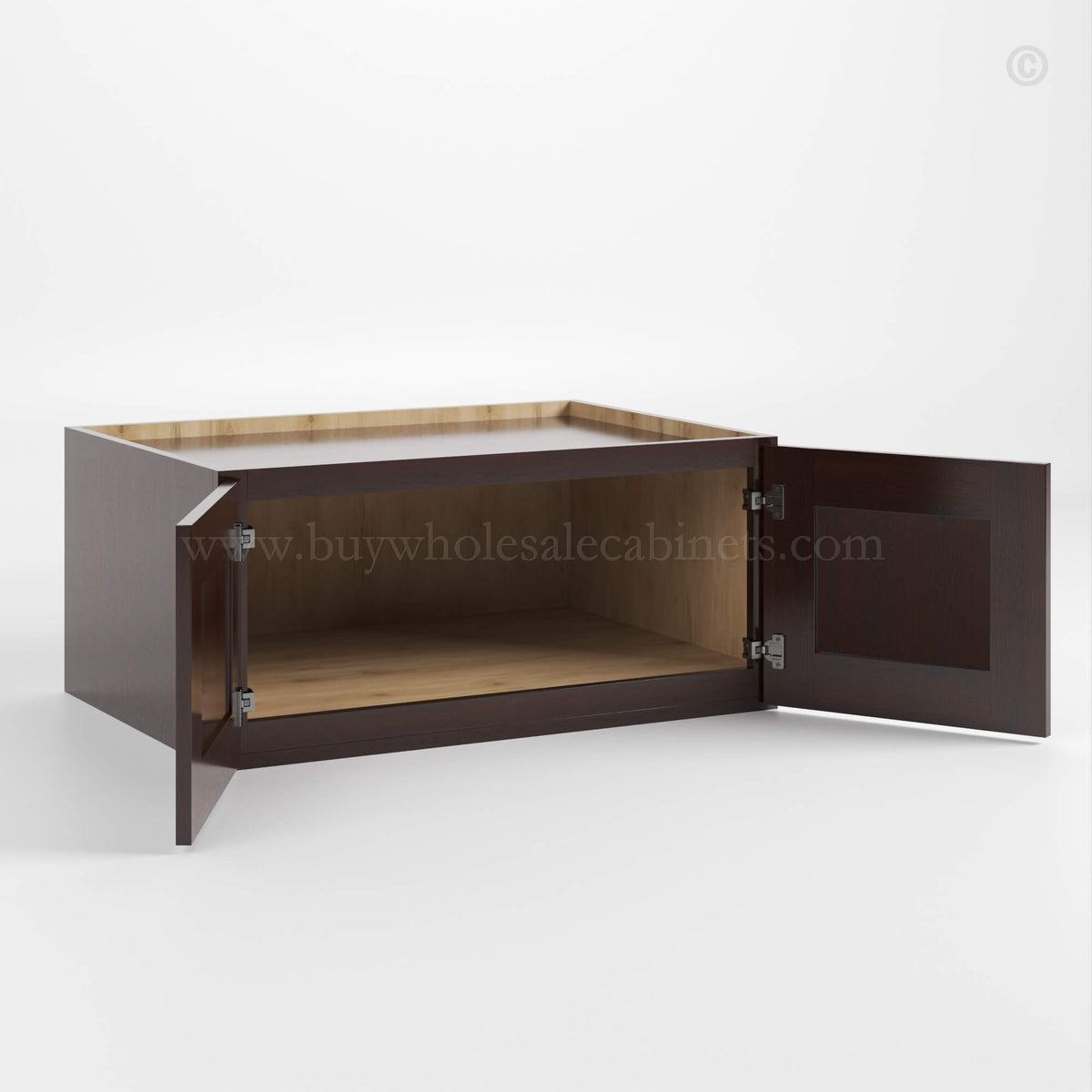Shaker Espresso 36″ W Refrigerator Wall Cabinet 24″ Deep