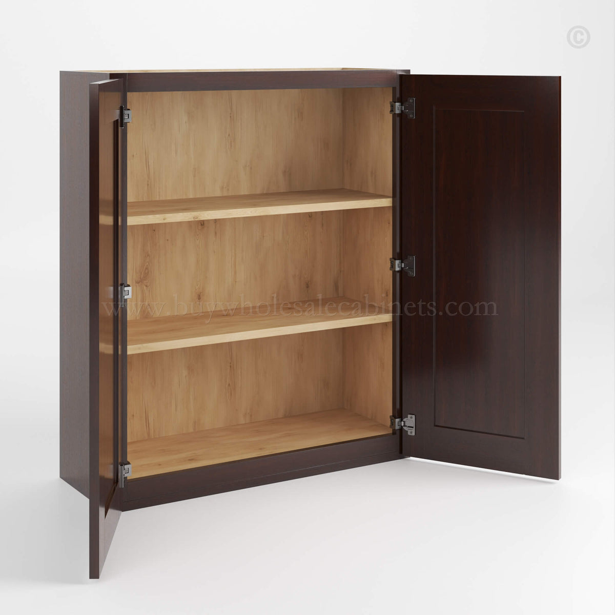 Shaker Espresso 36″ H Double Door Wall Cabinet