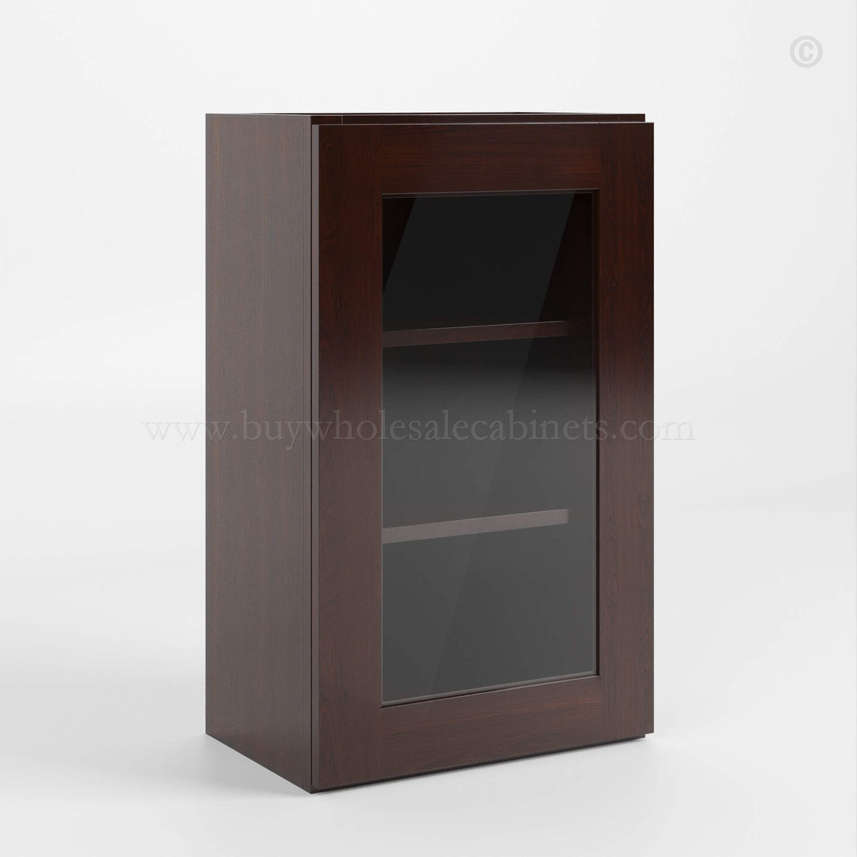 Shaker Espresso 36″ H Single Door Wall Cabinet with Glass Door