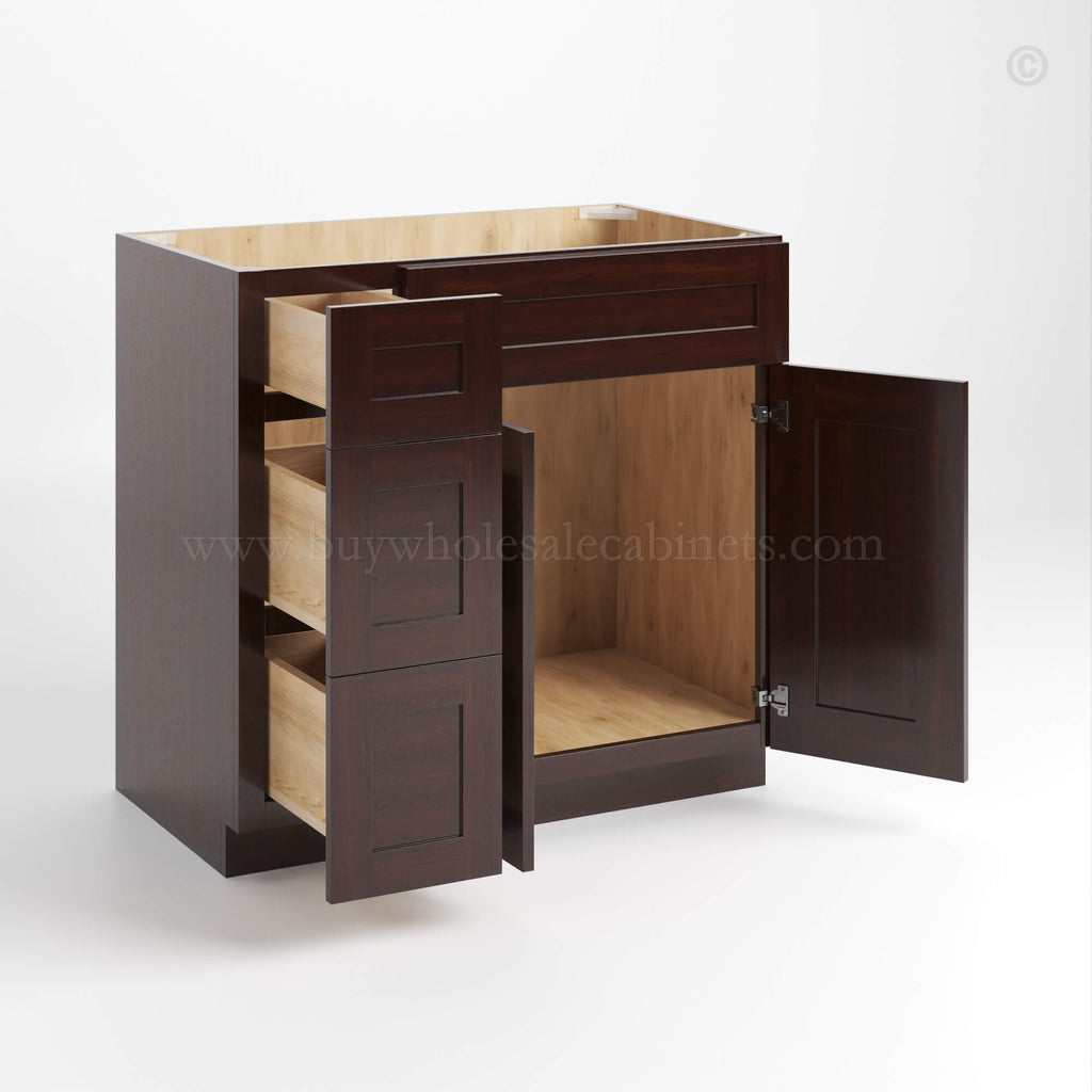 Shaker Espresso 36″ W Vanity Combo with Drawers