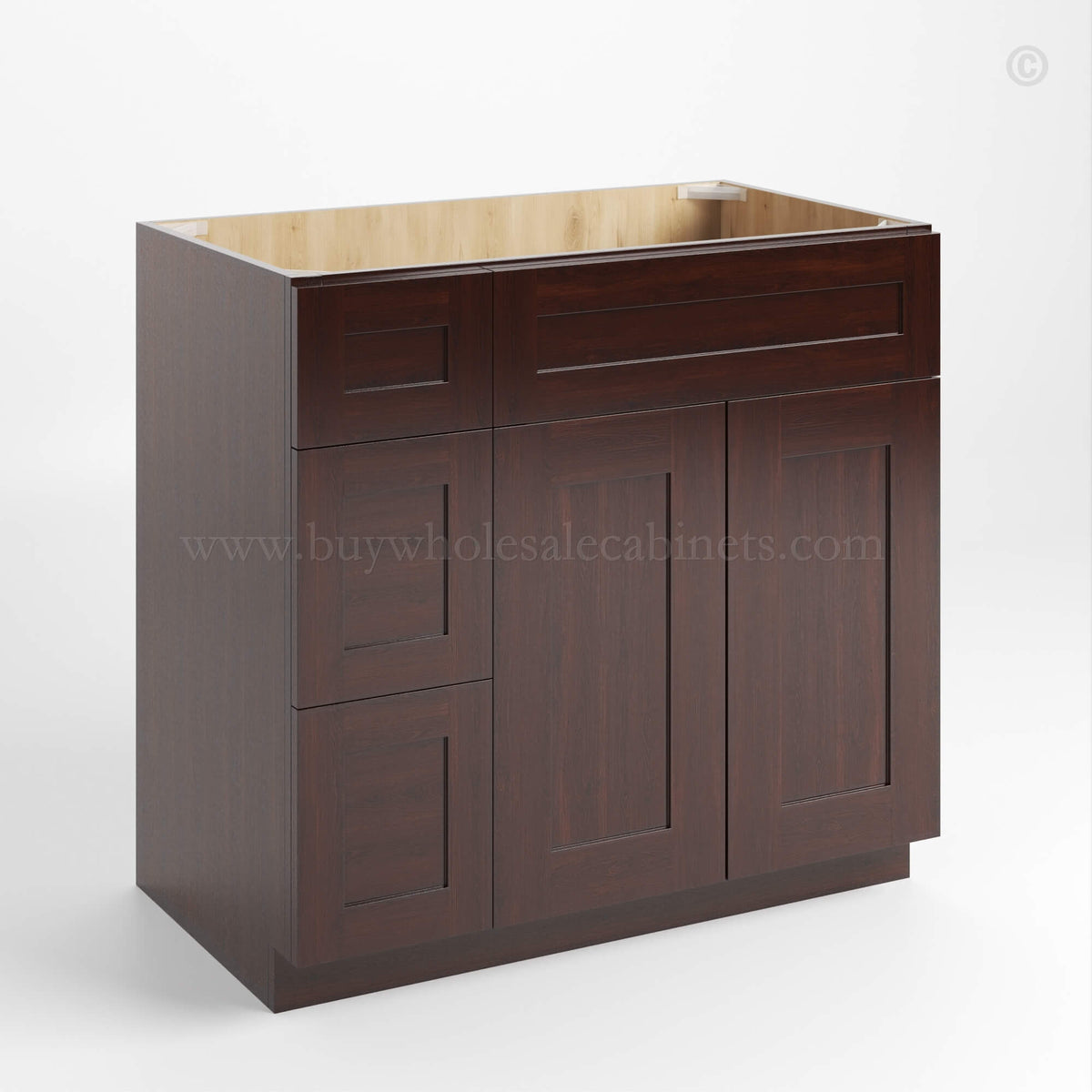 Shaker Espresso 36″ W Vanity Combo with Drawers