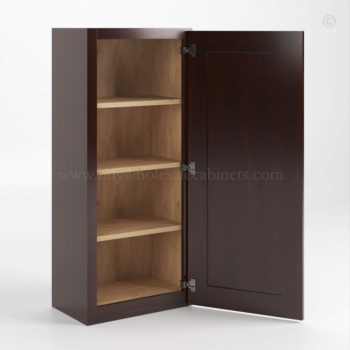 Shaker Espresso 42″ H Single Door Wall Cabinet