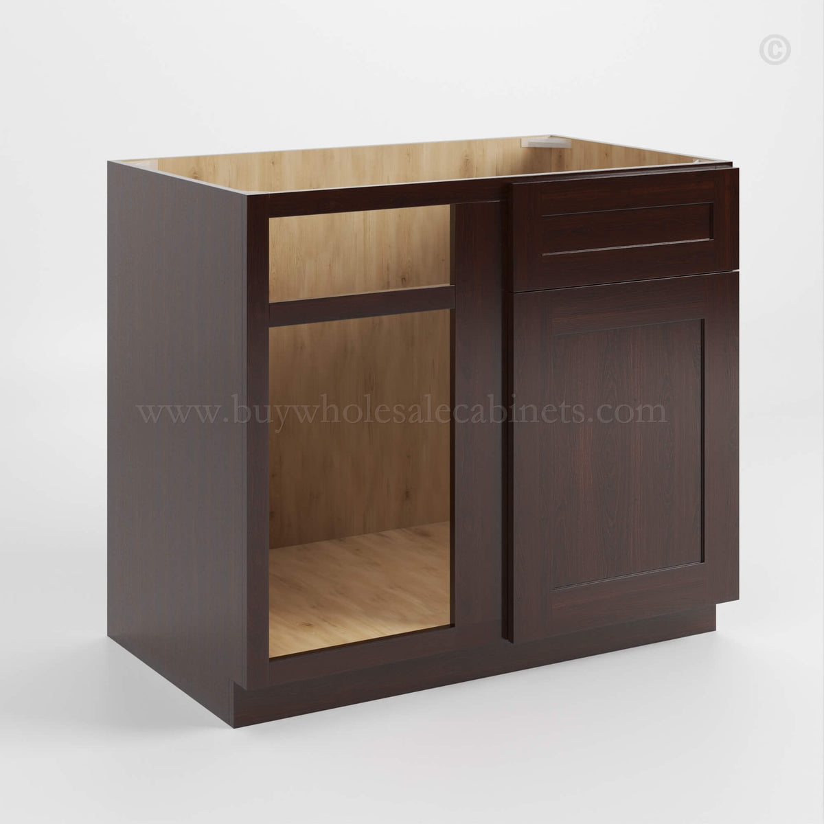 Shaker Espresso Blind Corner Base Cabinet (L/R interchangeable)