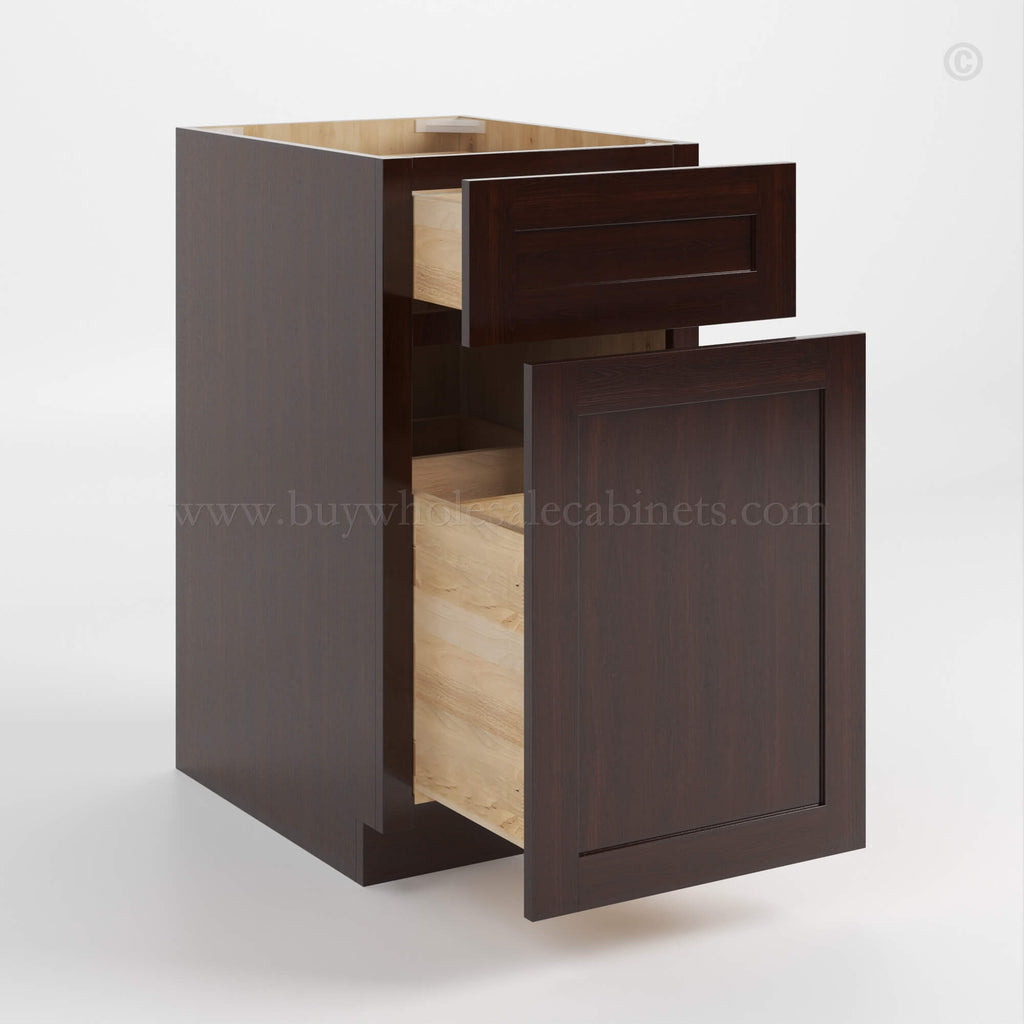 Shaker Espresso Two Drawer Document File Base Cabinet