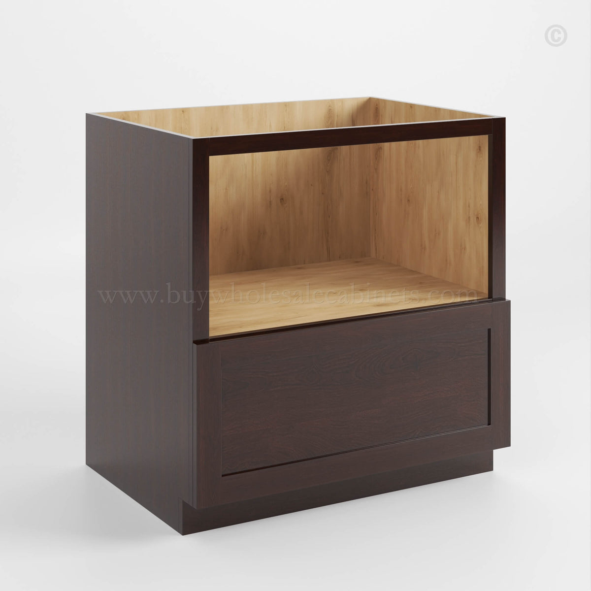 Shaker Espresso Microwave Base Cabinet with Single Drawer