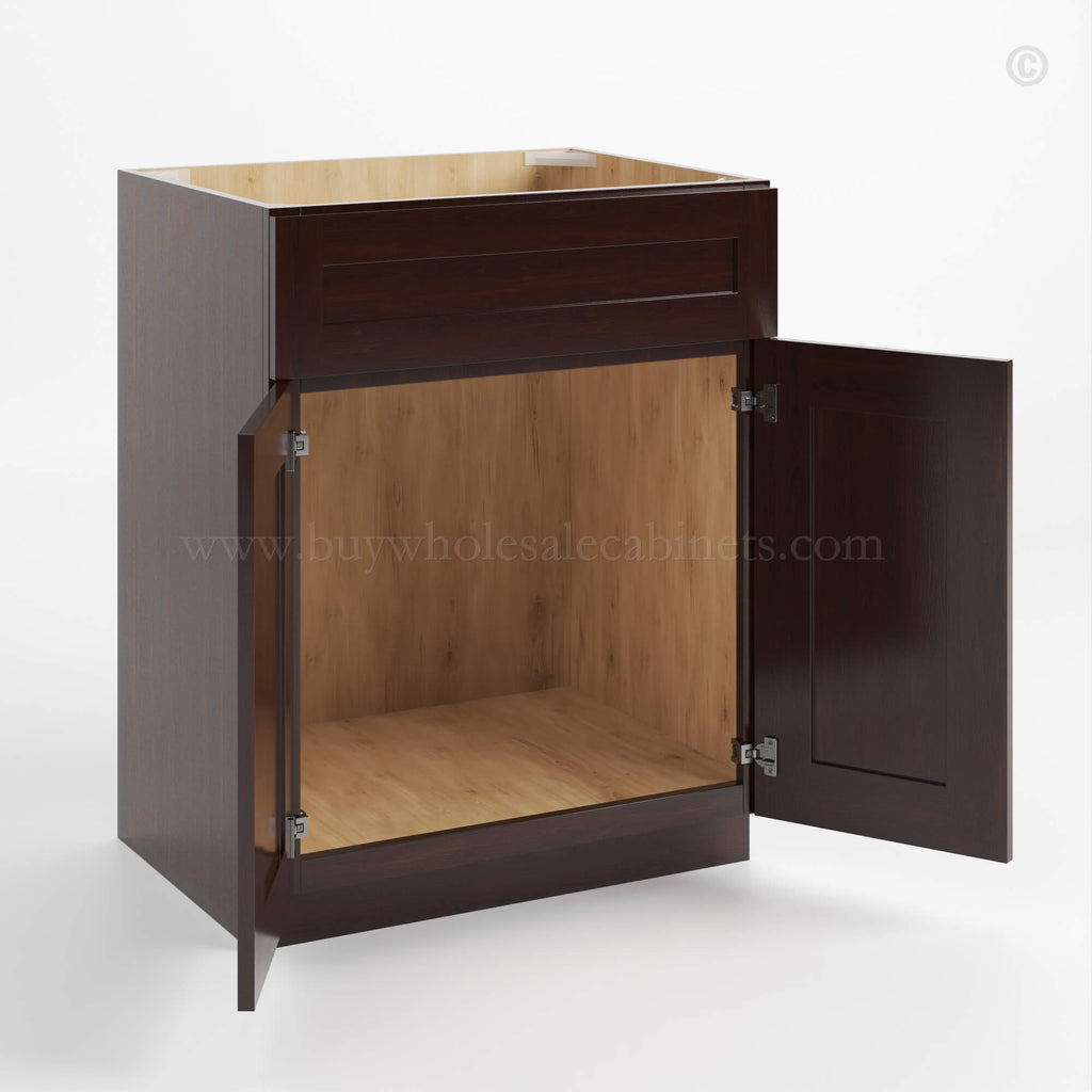 Shaker Espresso Single Vanity Sink Base Cabinet