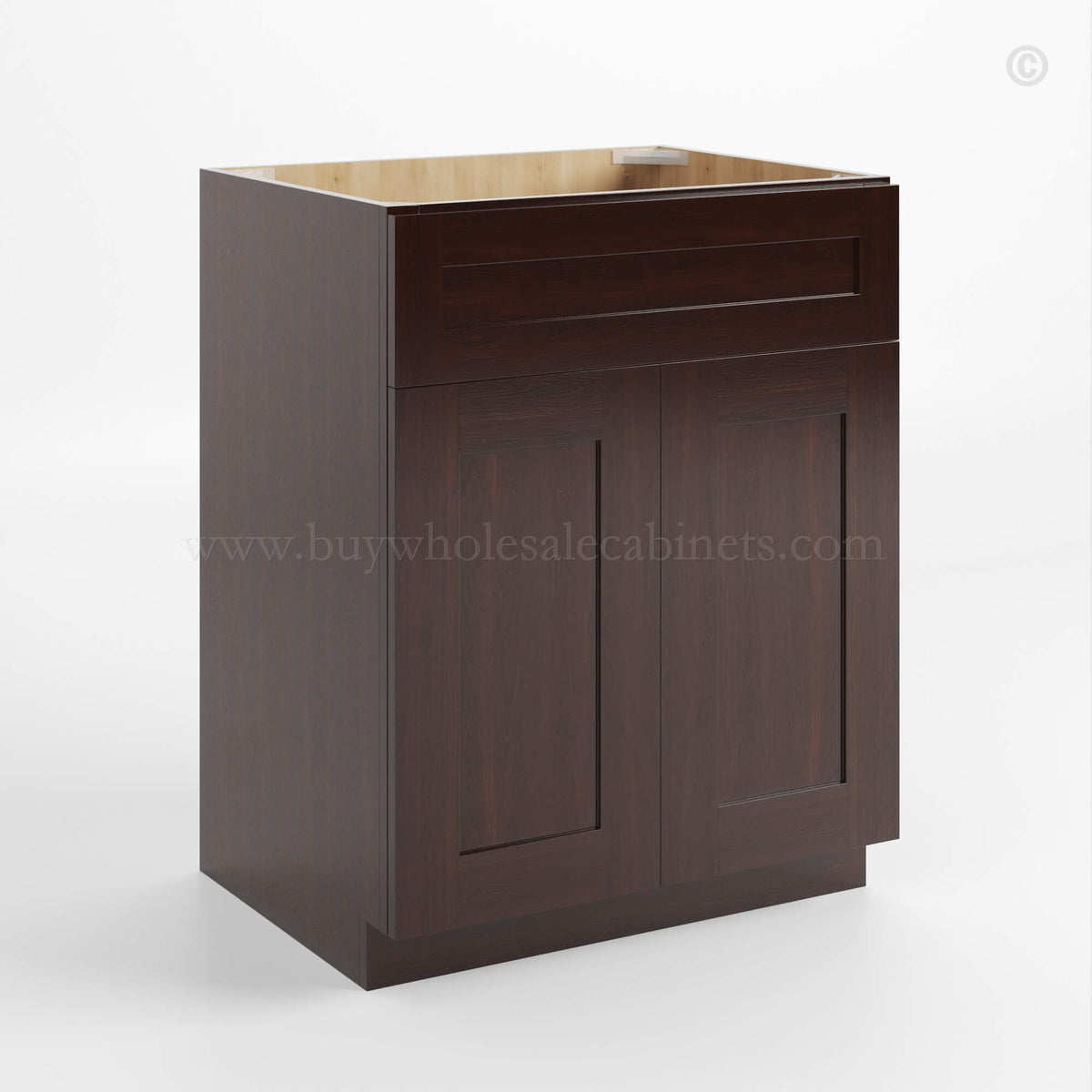 Shaker Espresso Single Vanity Sink Base Cabinet