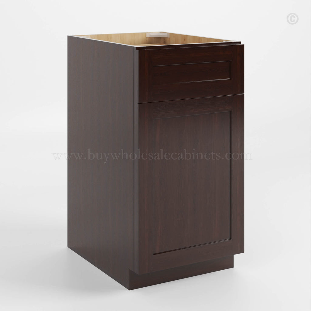 Shaker Espresso Trash Base Cabinet