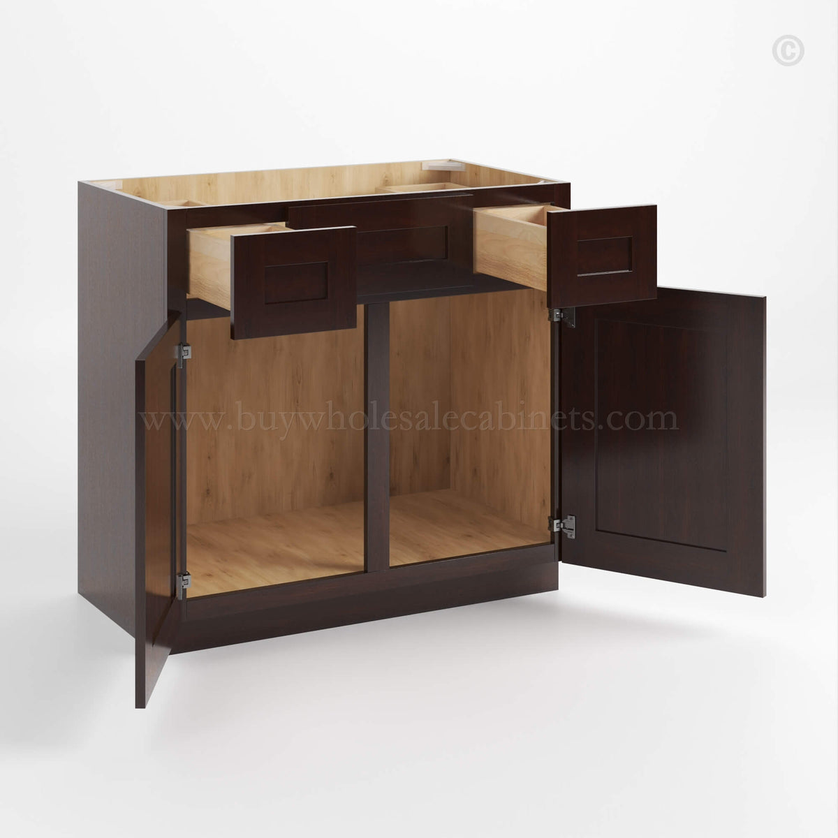 Shaker Espresso Vanity Combo Cabinet