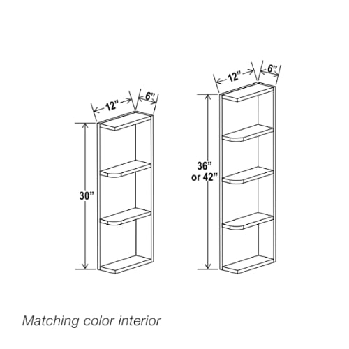 Gray Shaker Open End Shelf (Reversible)