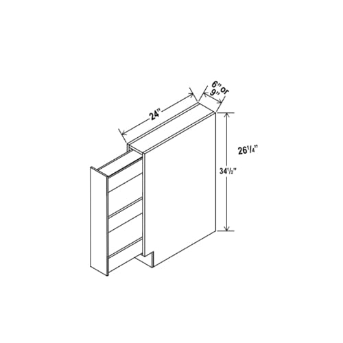 Green Shaker Spice Pull Base Cabinet