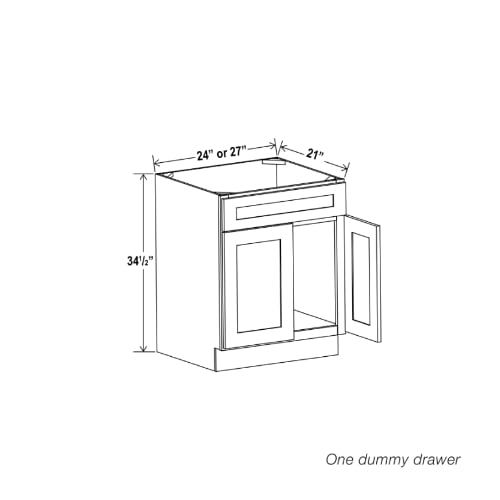 Charleston White Raised Panel Single Vanity Sink Base Cabinet