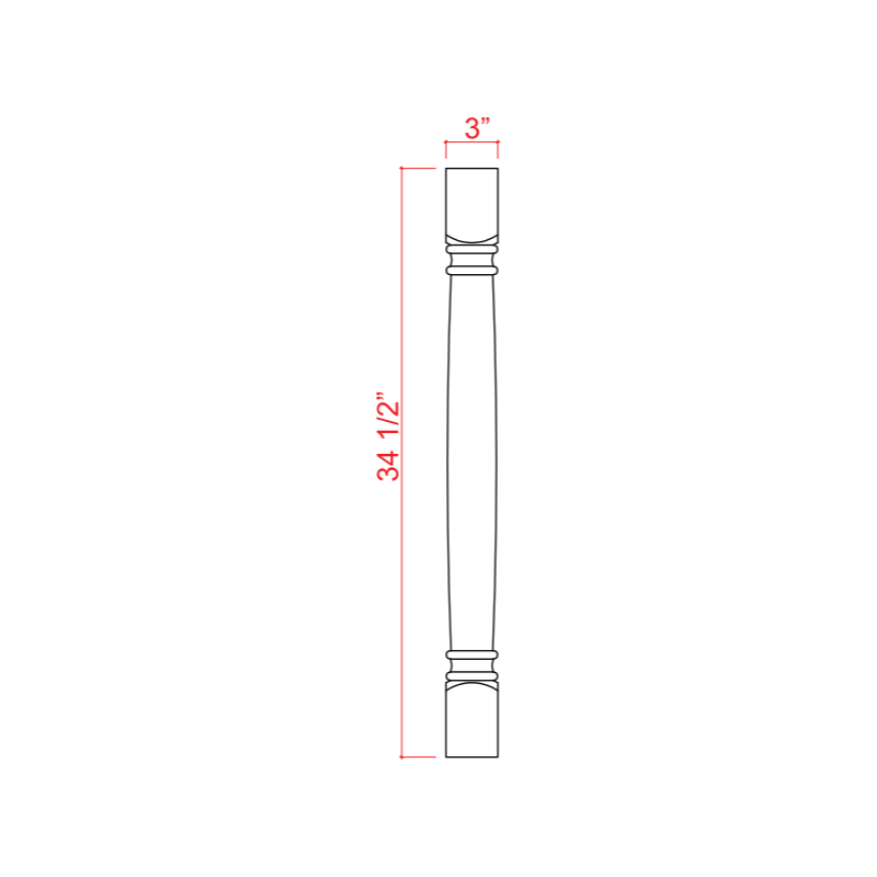 Slim Black Shaker Classic Decorative Leg