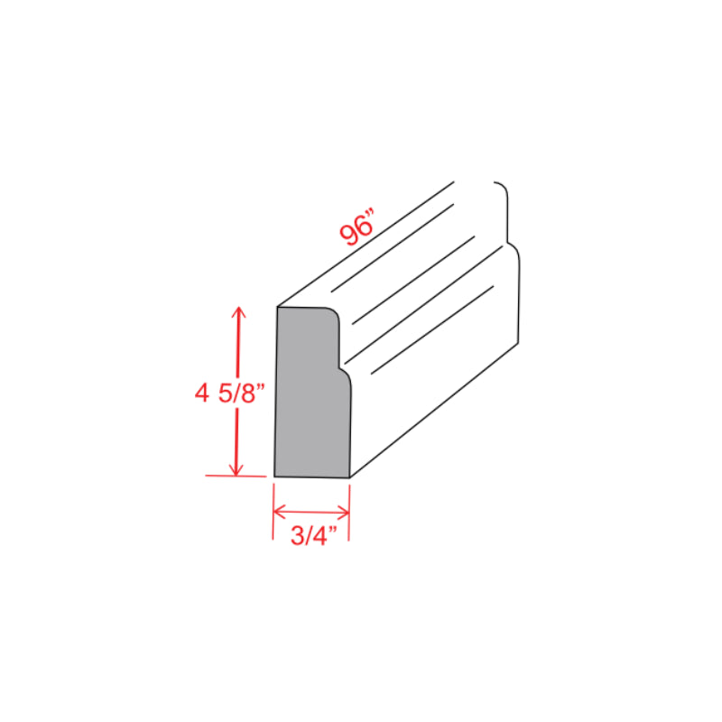Dove White Slim Shaker Furniture Base Moulding