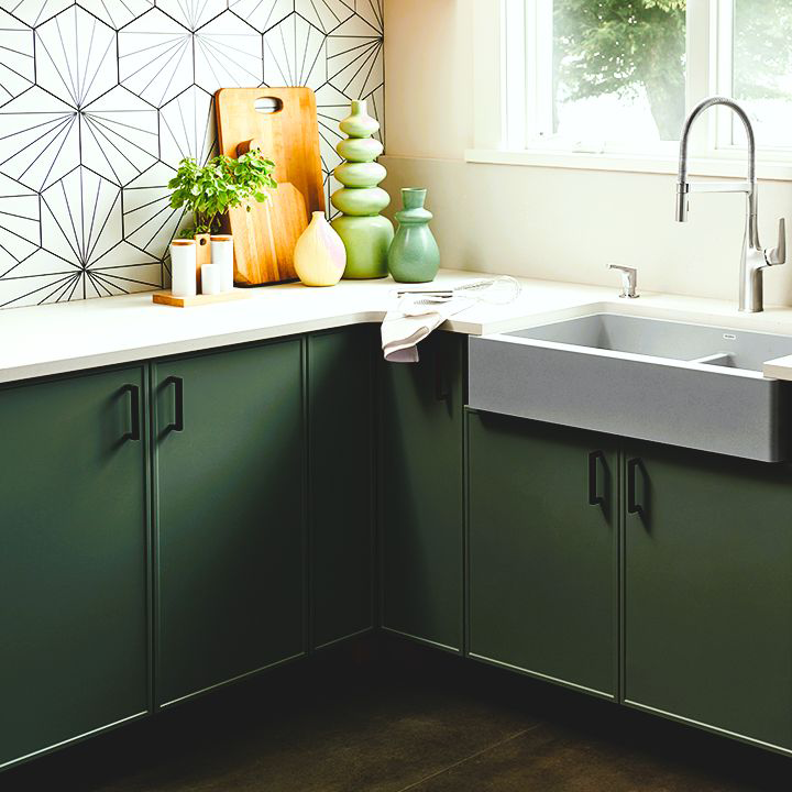 Slim Shaker Green Wall End Cabinet