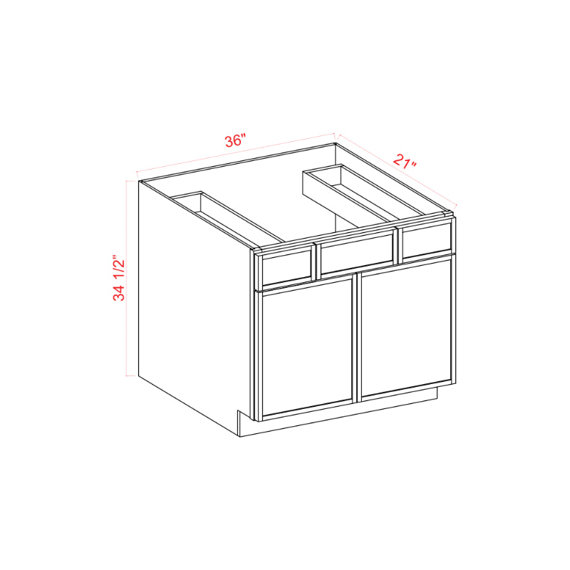 Dove White Slim Shaker Vanity Sink Drawer Base Cabinet