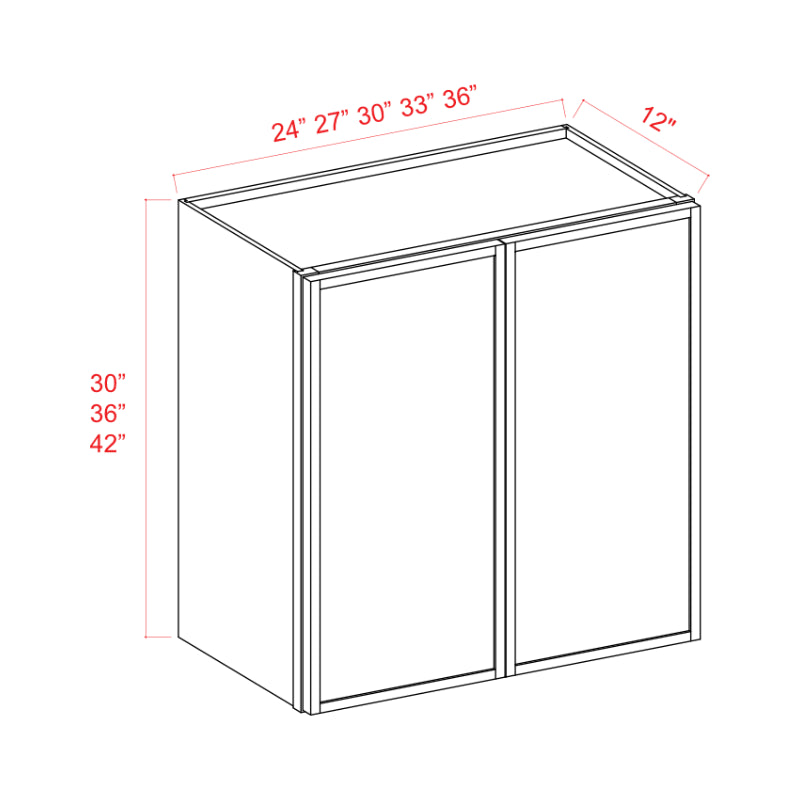 Slim Oak Shaker 30″H Double Door Wall Cabinet
