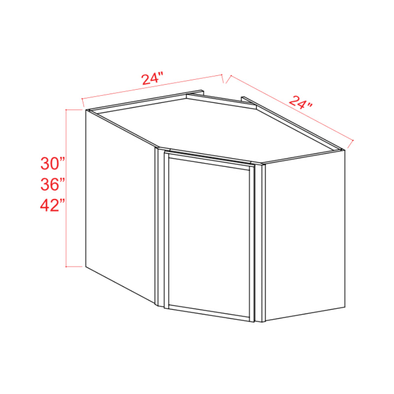 Slim Black Shaker Diagonal Corner Wall Cabinet