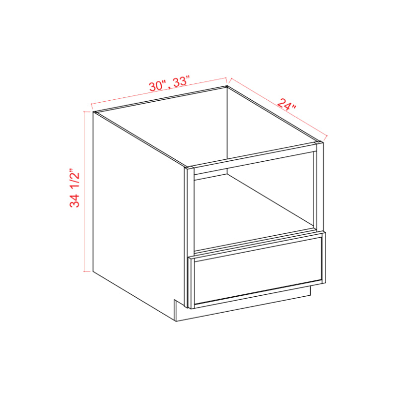 Slim Black Shaker Microwave Base Cabinet