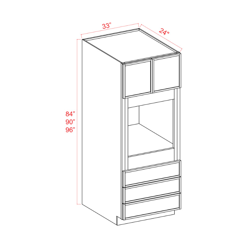 Dove White Slim Shaker 33″W Oven Pantry Cabinet