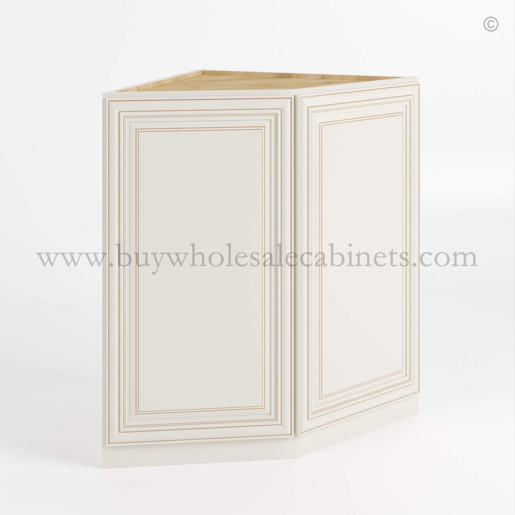 Charleston White Raised Panel Base End Cabinet