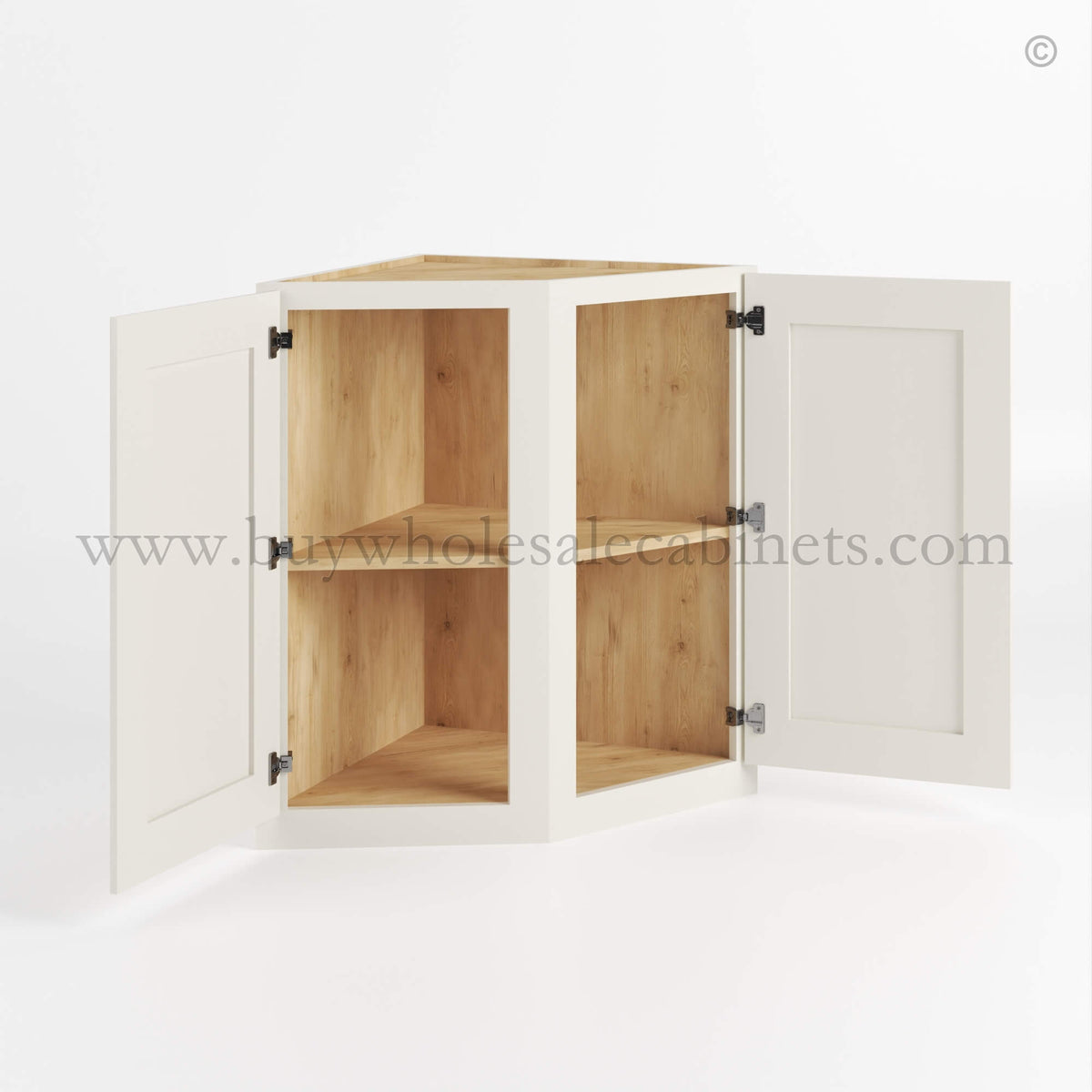 Charleston White Raised Panel Base End Cabinet