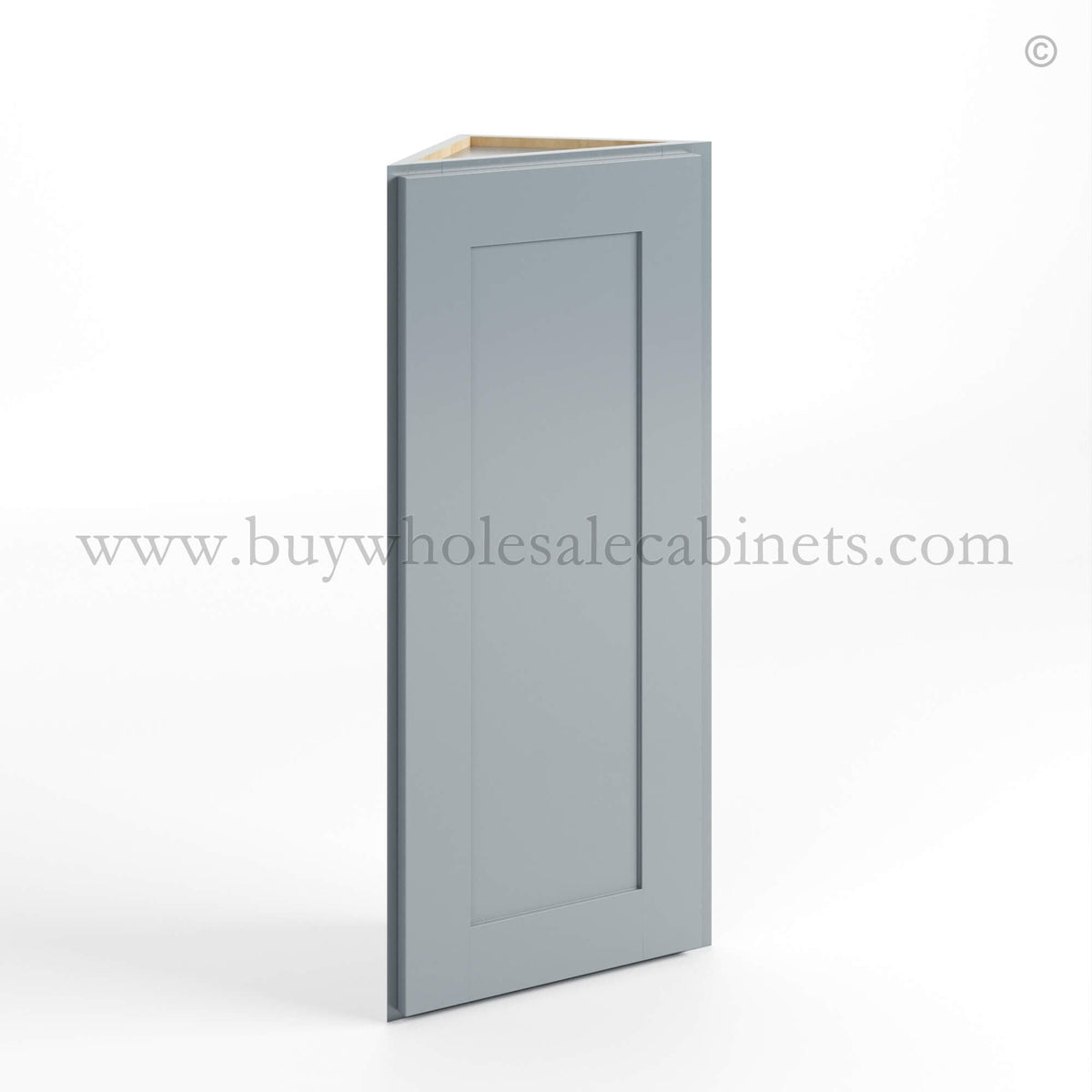 Gray Shaker 12 W Angle Wall Cabinet