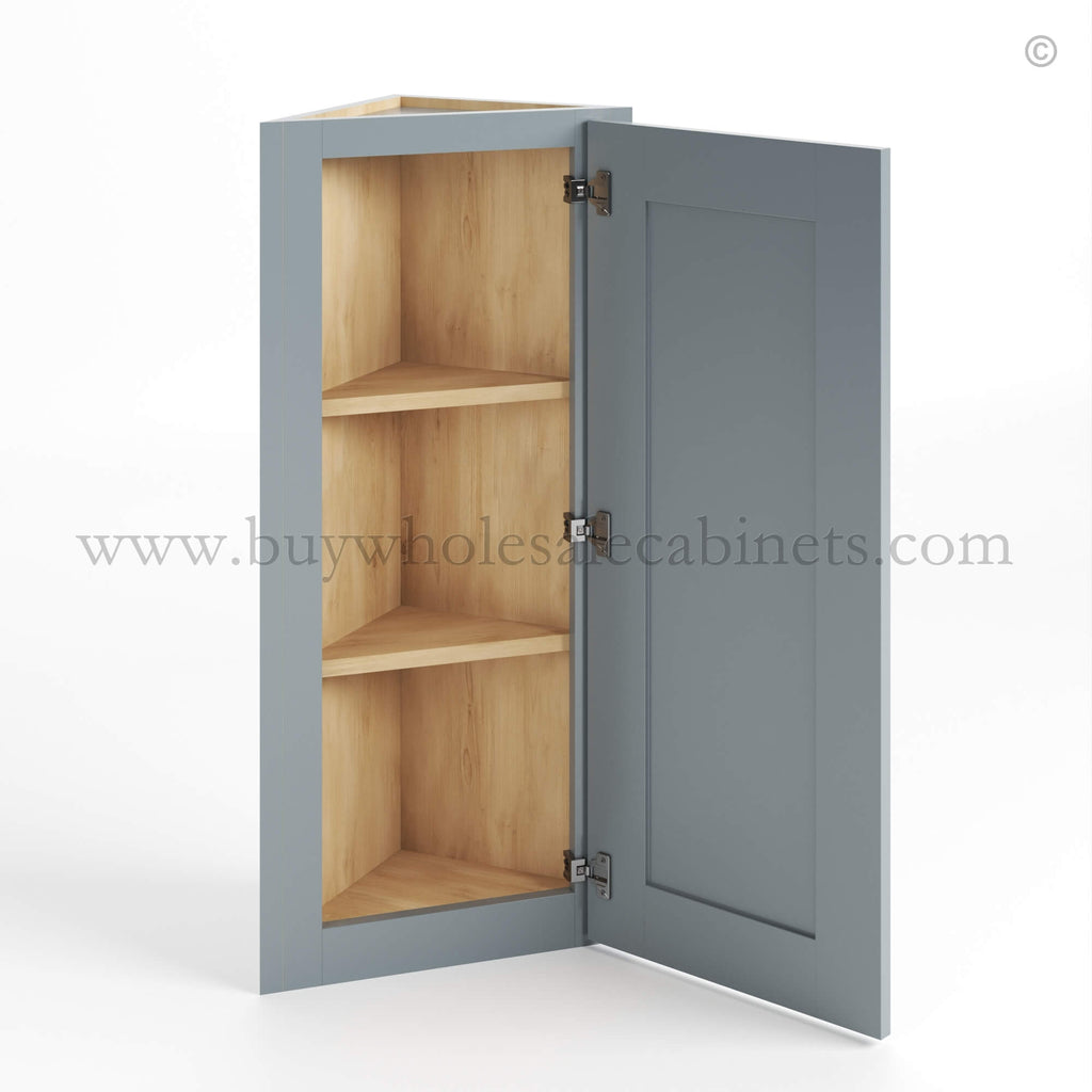Gray Shaker 12 W Angle Wall Cabinet