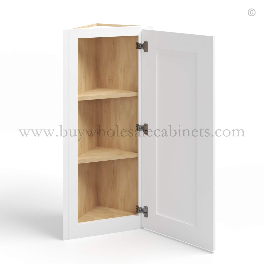 White Shaker 12 W Angle Wall Cabinet