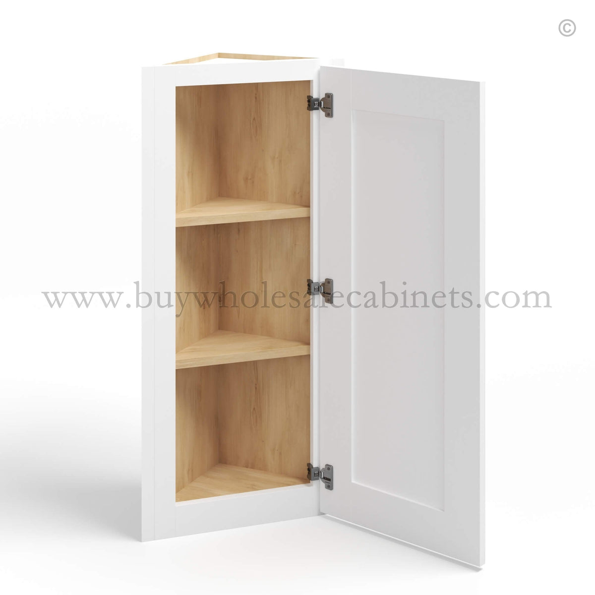 White Shaker 12 W Angle Wall Cabinet