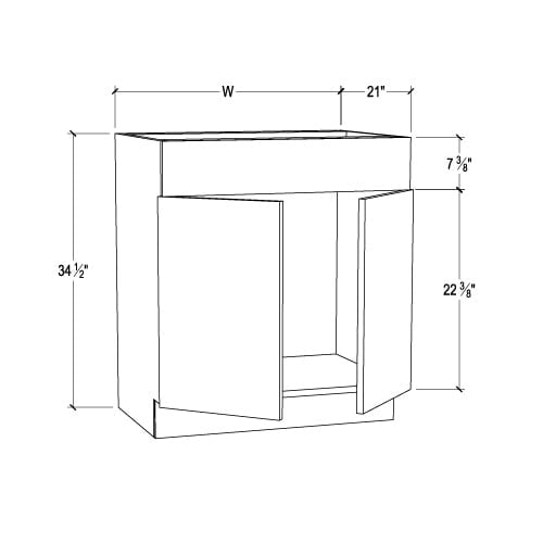 Frameless Oxford Blue Vanity Sink Base Cabinet – 2 Doors And 1 False Drawer