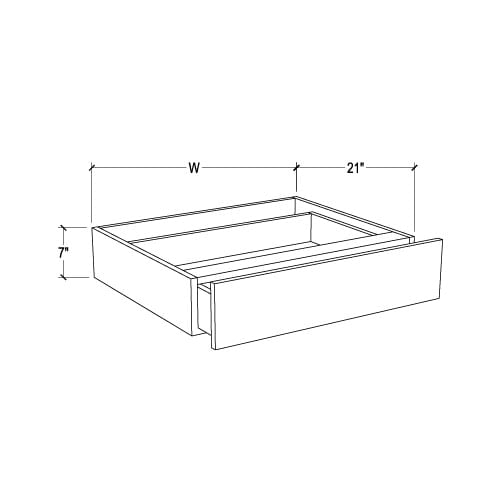 Frameless Oxford Blue Vanity Knee Drawer