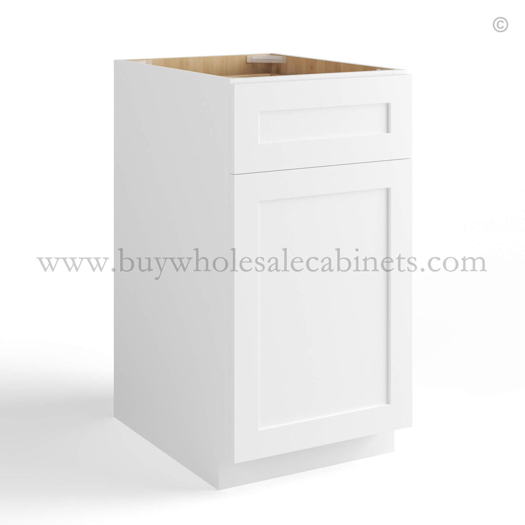 White Shaker Trash Base Cabinet