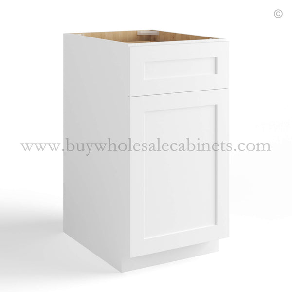 White Shaker Trash Base Cabinet