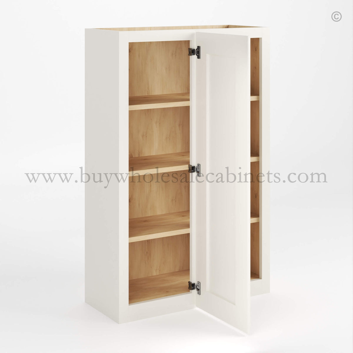 Charleston White Raised Panel 42″ H Wall Blind Cabinet