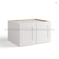 White Shaker 30″ W Refrigerator Wall Cabinet 24″ Deep