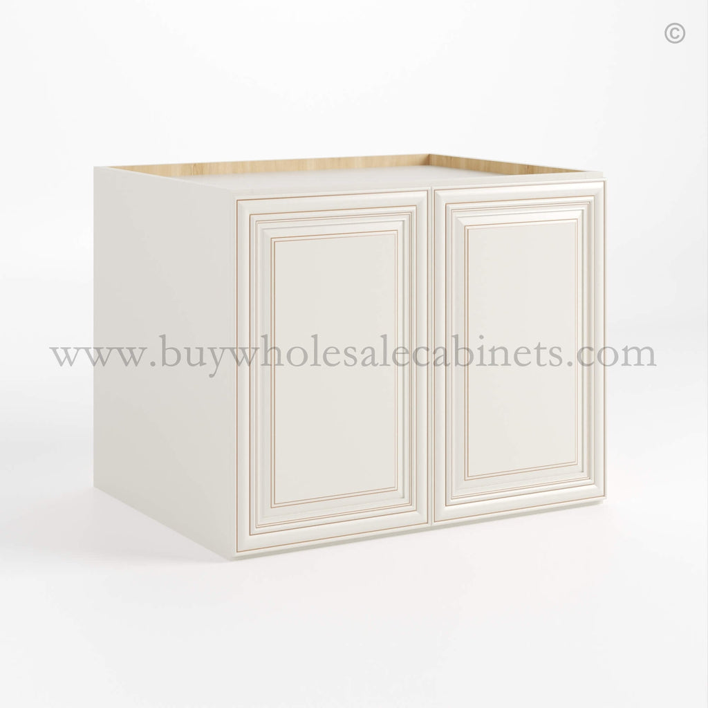 Charleston White Raised Panel 24″ H Refrigerator Wall Cabinet 24″ Deep