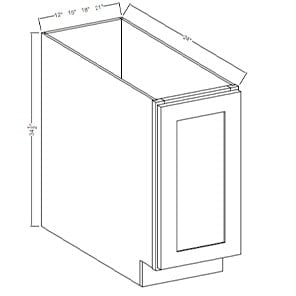 Charleston White Raised Panel Base Cabinet Single Door Full Height