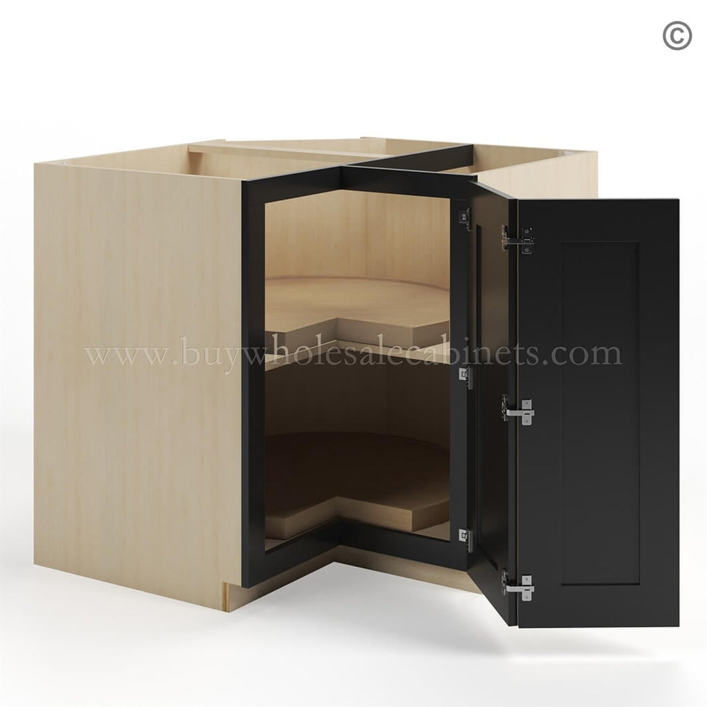 Black Shaker Lazy Susan Base Cabinet