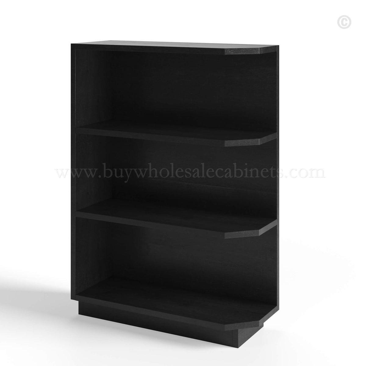 Charcoal Black Shaker Base End Shelf Cabinet
