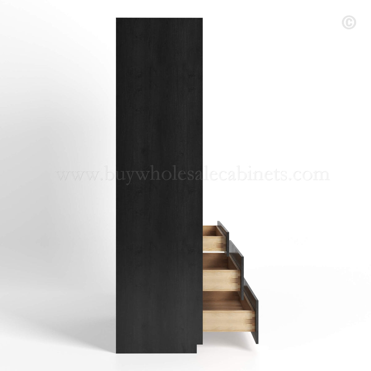 Charcoal Black Shaker Tall Universal Oven Cabinet
