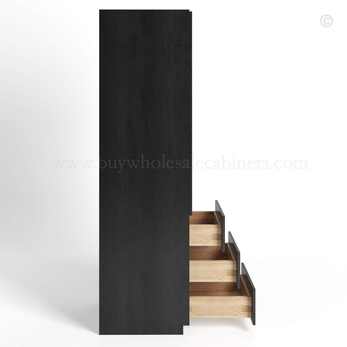 Charcoal Black Shaker Vanity Linen Cabinet