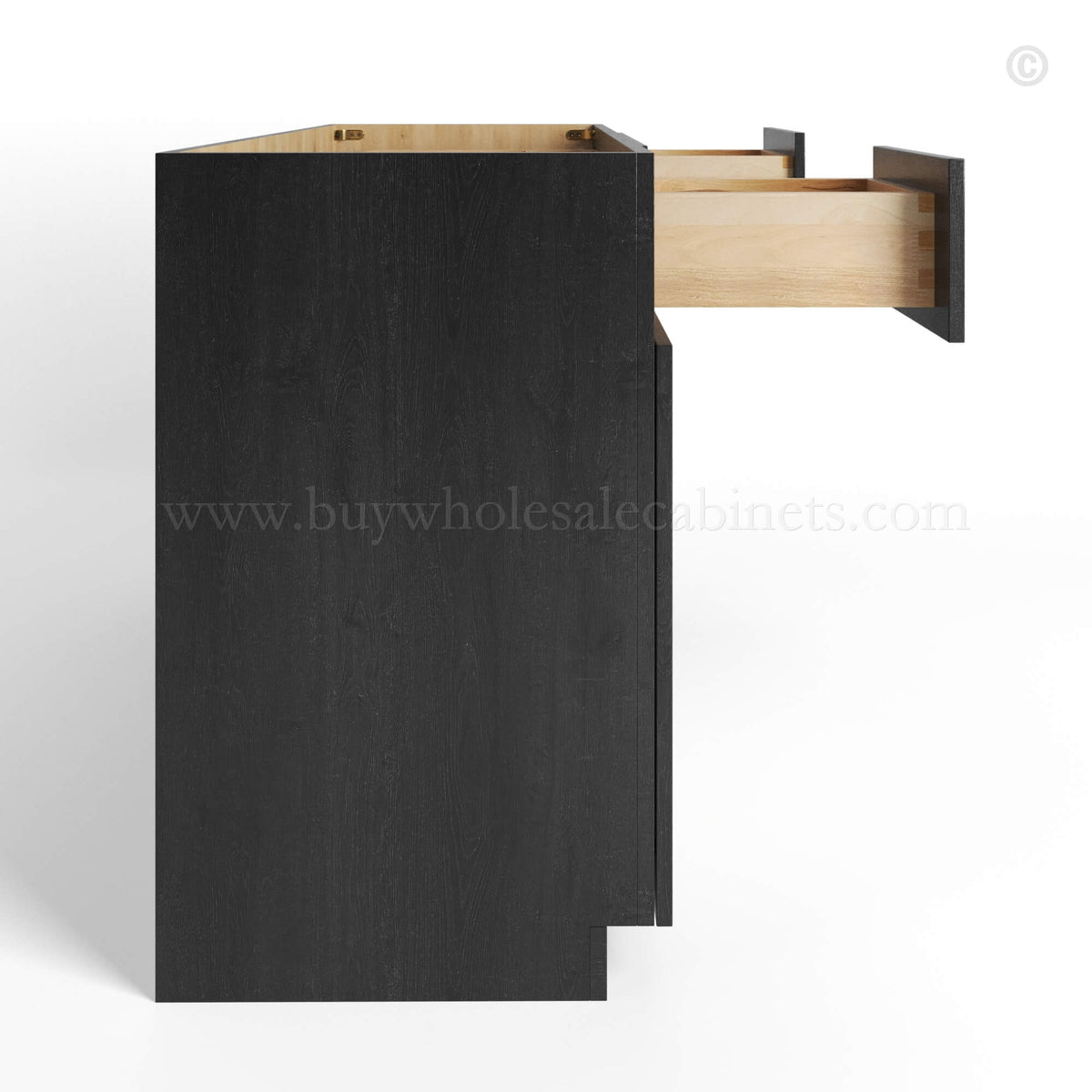 Charcoal Black Shaker Vanity Sink Base Combo 42″W
