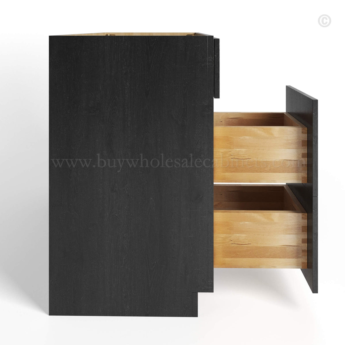 Charcoal Black Shaker Vanity Sink Base Combo 36″W